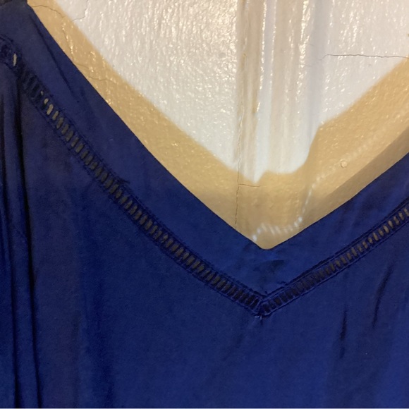 - Old Navy large Blue Tropical Maxi dress Back total stretch - Picture 5 of 9